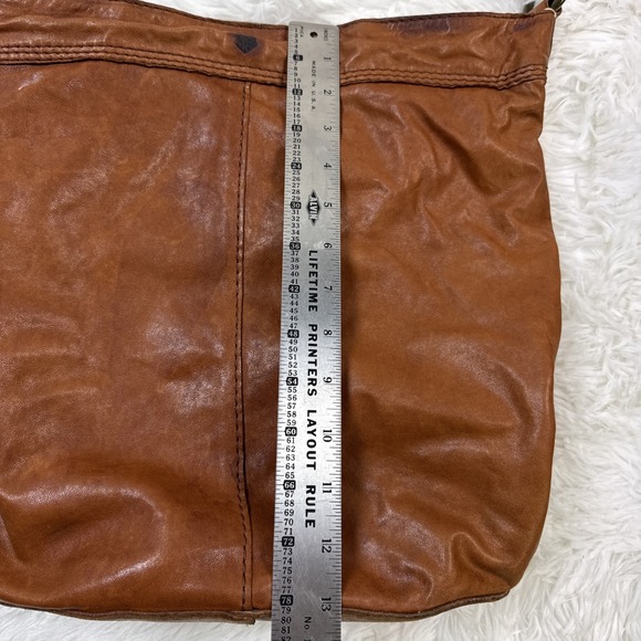 Lucky Brand Hobo Bag 100% Lamb Leather Reddish Brown Medium Purse - Picture 2 of 16